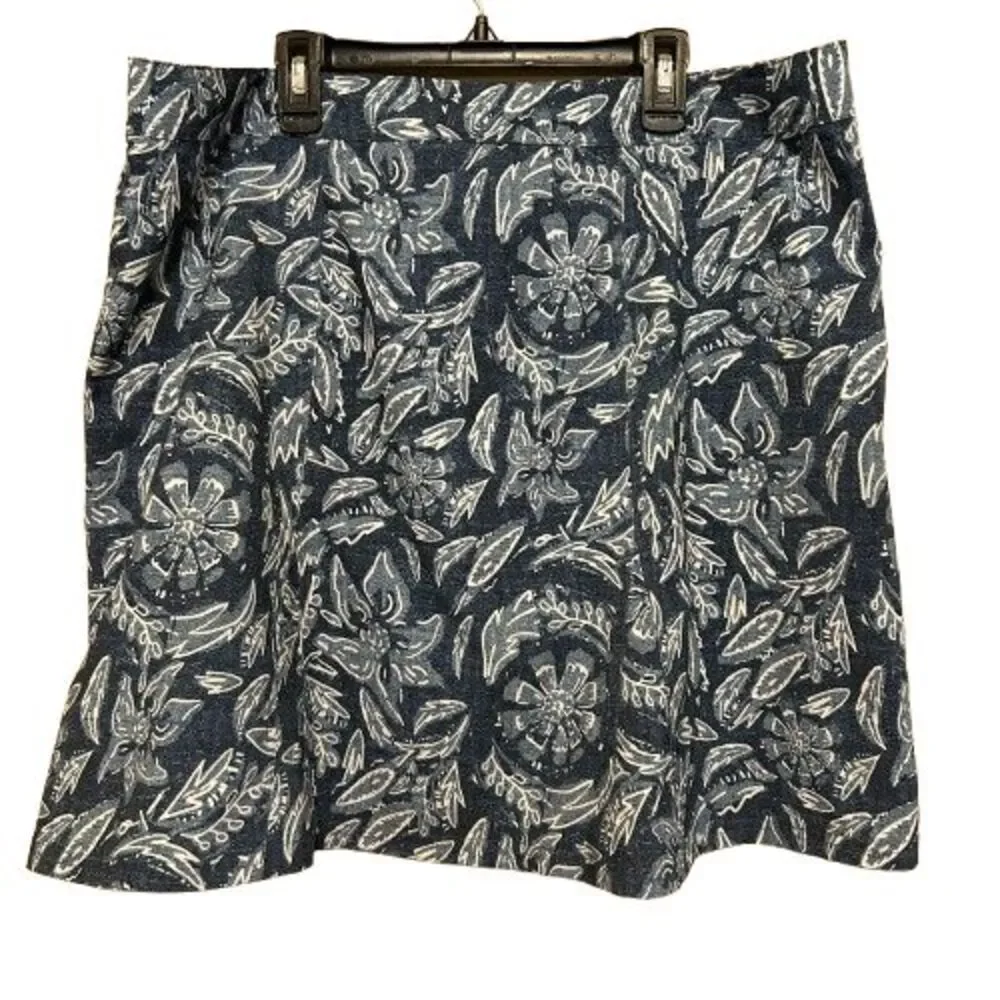 RipSkirt Hawaii Floral Wrap Skirt Womens XL Length 1 Mini Blue White Floral